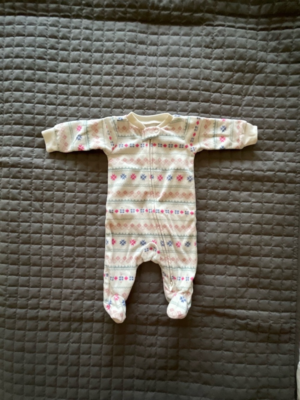 Carter's Footed One-Piece with Pink & Blue Pattern